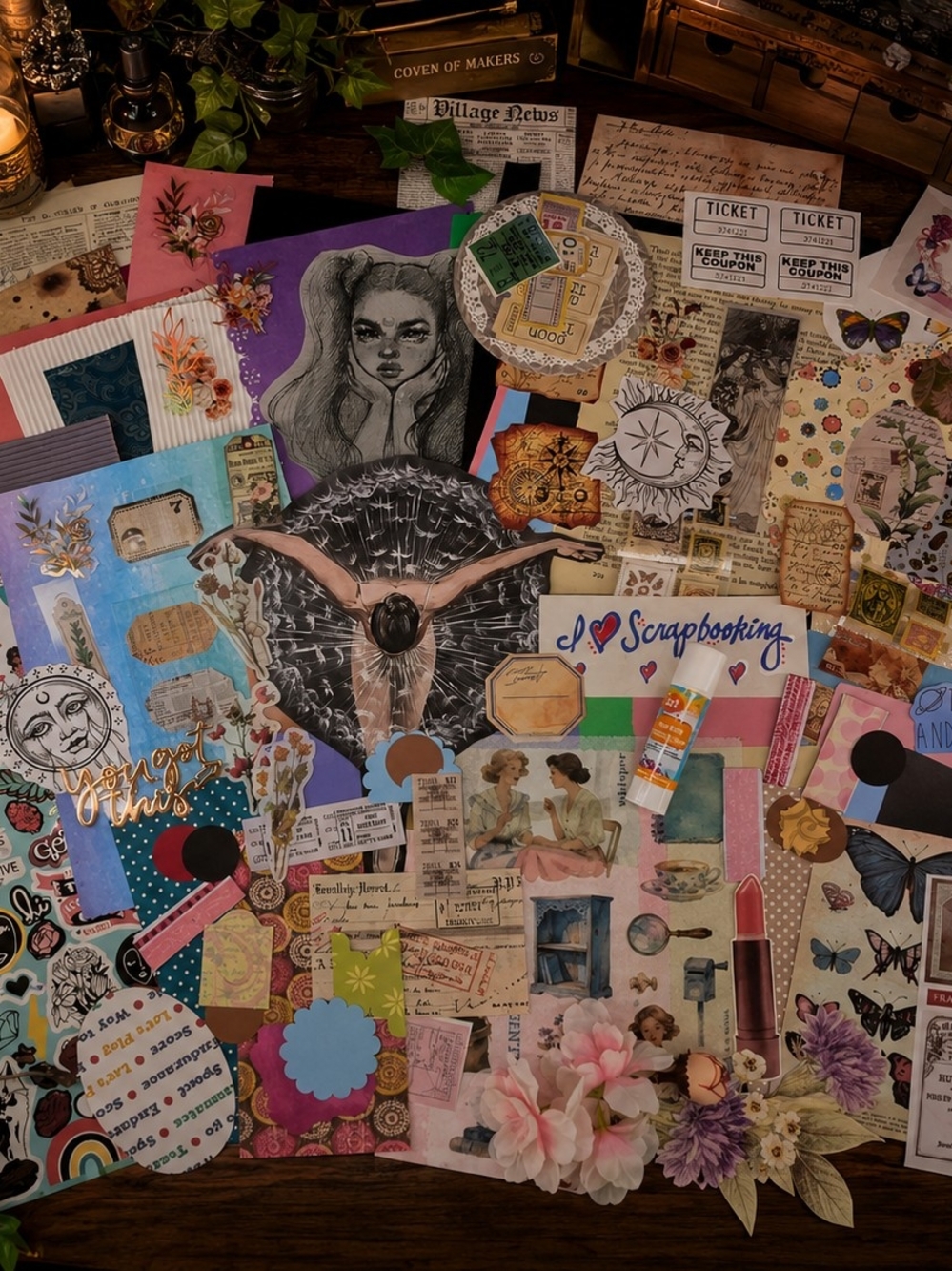 Scrapbook Ephemera Junk Journal Mixed Media Bundle 100+ Pieces